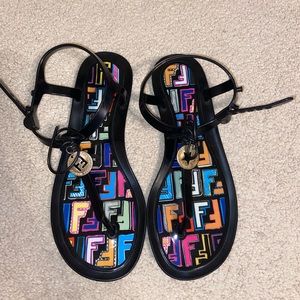 FENDI Rubber Black Sandals
